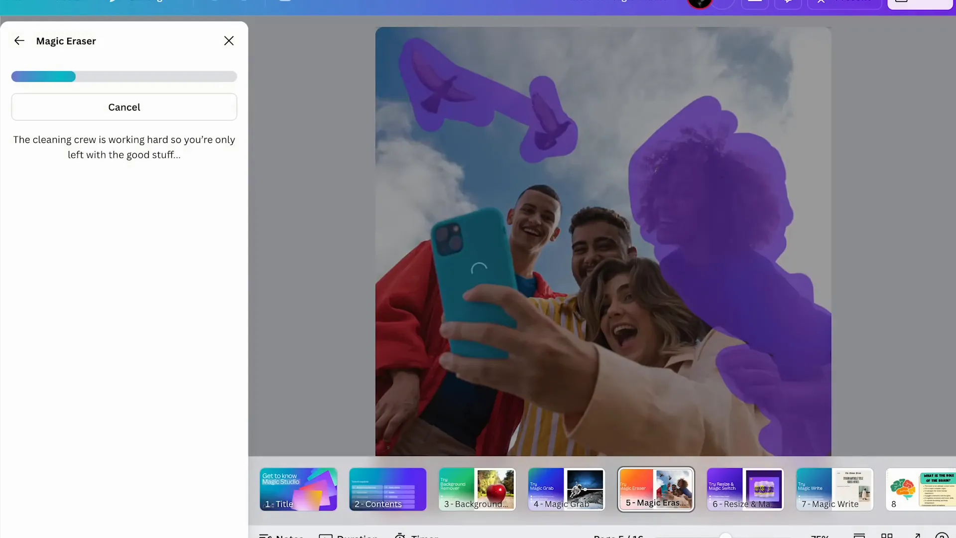 حذف عناصر ناخواسته با Magic Eraser